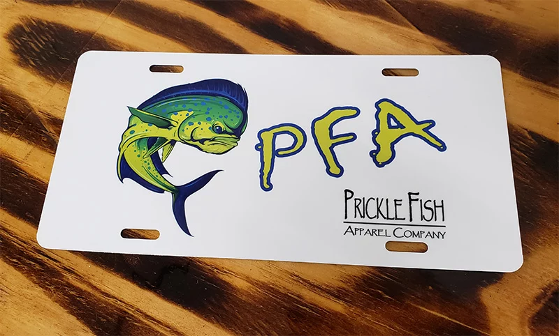 Custom License Plates - Prickle Fish Apparel